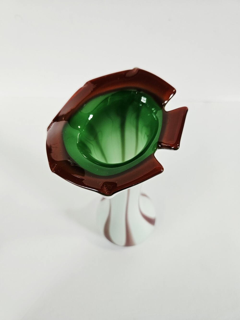 Vintage Murano Style Handblown Art Glass Calla Lily Jack-In-The-Pulpit Vase - Picture 7 of 16